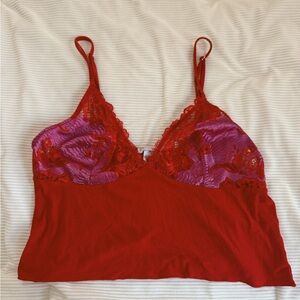 Savage X Fenty Scarlet and Violet Lace Top